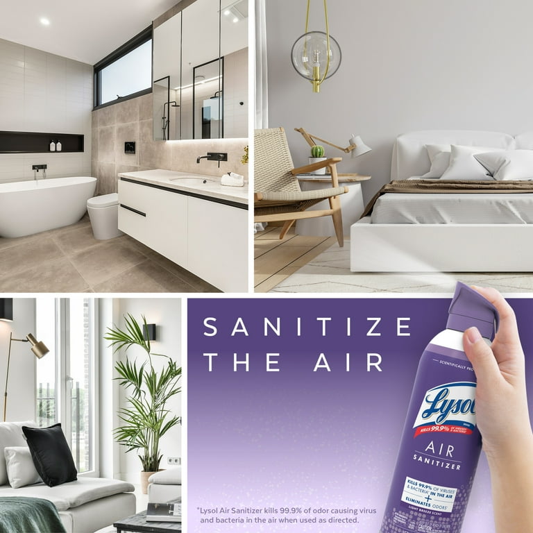 Lysol Air Sanitizer Spray, For Air Sanitization and Odor Elimination, Light Breeze Scent, 10 Fl. Oz 