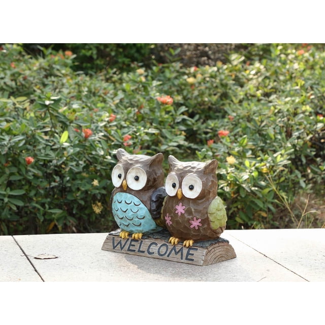OWL COUPLE avec Panneau de Bienvenue (Exclusivité HI-LINE)