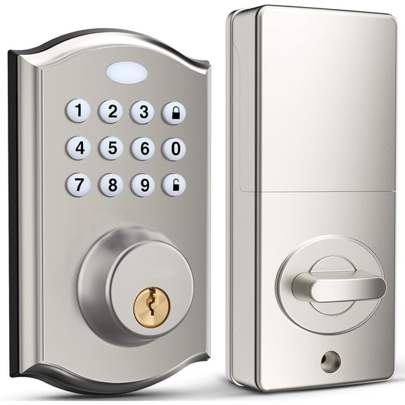 Keyless Entry Door Lock - Electronic Door Lock with Keypad, Smart Deadbolt Lock with Auto Lock, Security Waterproof Smart Lock, Easy to Install, Ideal for Front Door, Home Use, Apartment