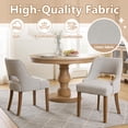 thumbnail image 3 of ClinQ Dining Chair,Morden Wood Leg Upholstered Kitchen Chair Set of 4, Linen-Walnut Leg, 3 of 6