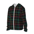 thumbnail image 2 of Fotbe Buffalo Plaid Dark Green Men's Women's UPF 50+ Sun Protection Jacket Hooded Cooling Shirt with Pockets Hiking Outdoor Performance-Large, 2 of 9