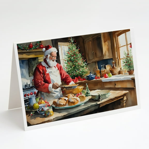 Cookies with Santa Claus Weihnachtsmann Greeting Cards Pack of 8 7 in x 5 in