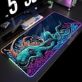 thumbnail image 5 of Alfombrillas de ratón, alfombrilla de escritorio RGB, alfombrilla para teclado de juegos, alfombrilla de ratón LED para jugador XXL, alfombrillas de ratón luminosas, diseño de pulpo, 5 of 5