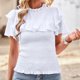 thumbnail image 4 of Elegante blusa informal de manga corta con cuello redondo para primavera y verano para mujer OAVQHLG3B Store lin121212, 4 of 5