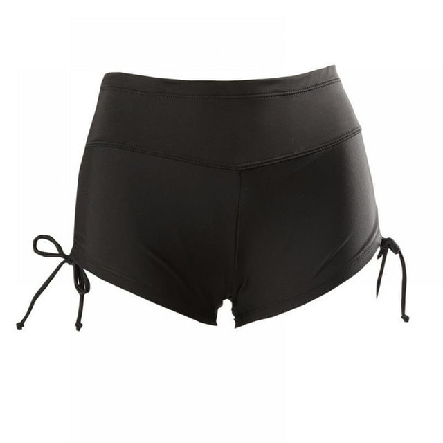 Shorts Femme Sport Réglable Garçon Jambe Large Ceinture Bikini Entièrement Doublé Bas de Plage Slips