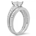 thumbnail image 2 of Dazzlingrock Collection 0.75 Carat (ctw) 14k Princess & Round Diamond Ladies Split Shank Bridal Engagement Ring With Matching Band Set 3/4 CT, White Gold, Size 5, 2 of 3
