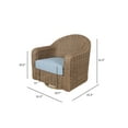 thumbnail image 6 of Better Homes & Gardens Bellamy Outdoor 1pk Swivel Glider Chair, Tan Wicker/Blue Cushion, 6 of 10