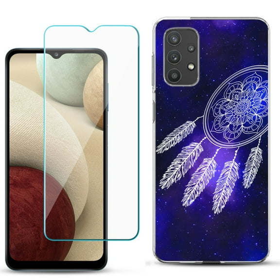 Slim-Fit TPU Phone Case compatible with Samsung Galaxy A32 5G, with Tempered Glass Screen Protector, by OneToughShield ® - Dream Catcher