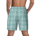 thumbnail image 2 of Lsque Mens Swim Trunks Blue Print Pattern - Bathing Suit Compression Liner - Beach Swim Shorts Swimwear - (S-3XL) - Stretch Quick Dry -XX-Large, 2 of 9