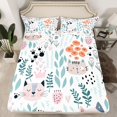 thumbnail image 2 of Cat Sheet Set Queen Kawaii Decor,Cute Animal Kitten Pet Cats Bed Sheets,Flower Plant Tree Branches Botanical Fitted Sheet,Loving Heart Print Cat Footprint Top Sheet, 2 of 6