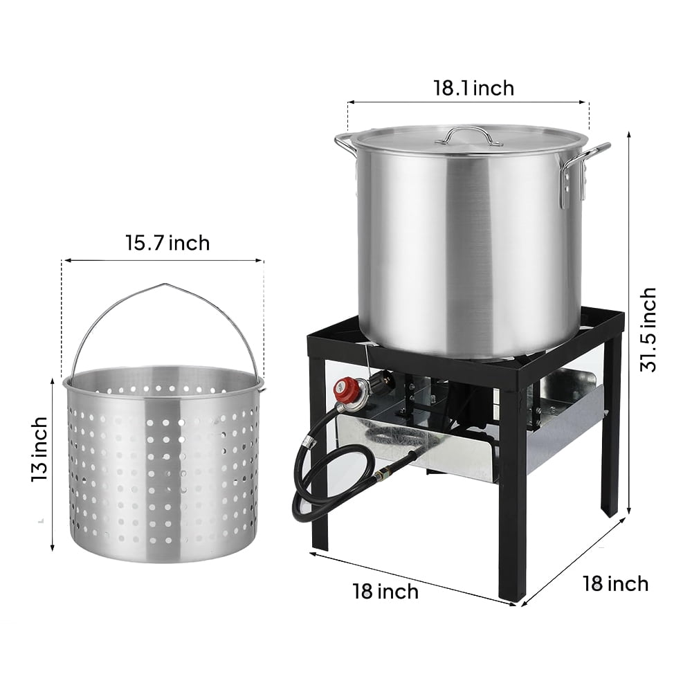 52 Quart Outdoor Turkey Fryer KIT Deep Steamer Food Boiler Pot Stand B –  XtremepowerUS