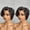 Black, variant on Pixie Cut Lace Clousure Human Hair Wig for Black Women 4x4 Lace Frontal Wig Short Layered Pixie Cut Wigs Brazilian Virgin Hair 1b/30 Color (1b/30)