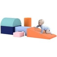 thumbnail image 1 of Qaba 6 Piece Soft Play Equipment for Kids 6-72 Months, Orange and Blue, 1 of 10