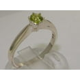 thumbnail image 3 of LBG British Made 9k White Gold Natural Peridot Womens Engagement Ring - 33 size options - Size 10.5, 3 of 7
