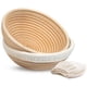 thumbnail image 1 of Cesta Para Prueba De Pan Banneton Cesta Para Pan Para Prueba De Masa Madre Kook Cestas Para Hacer Masa Madre Artesanal Para Prueba De Banneton Cestas De Ratán De 9 Pulgadas Y Forros De Tela Juego De 2, 1 of 7