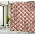 thumbnail image 4 of Ambesonne Orange Plaid Shower Curtain, Diagonal Look Classic, 69"Wx84"L, Ruby Dark Brown, 4 of 4