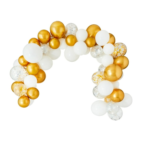Gold/White Wedding Balloon Garland Kit, 76 Pieces, by Way To Celebrate