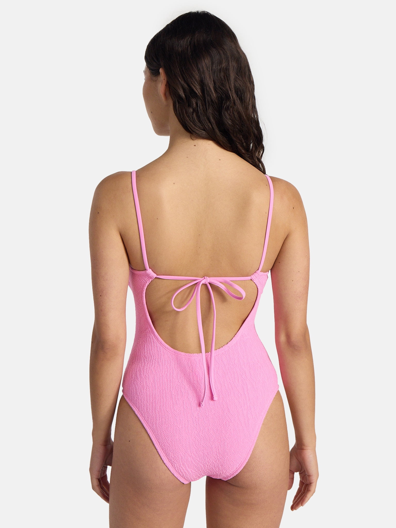 No Boundaries Crinkle One-Piece Swimsuit, Women’s