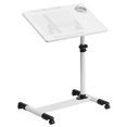 thumbnail image 1 of White Adjustable Height Steel Mobile Computer Desk, 1 of 9