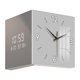thumbnail image 1 of Reloj de pared lateral doble, reloj de esquina de Metal, reloj electrónico decorativo grande moderno, reloj colgante para decoración de oficina de Gris, 1 of 9