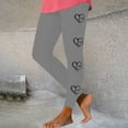 thumbnail image 2 of Feancey Sales of The Day Soft Stretchy Leggings for Women Valentines Day High Waist Tummy Control Yoga Pants Cute Love Heart Print Seamless Workout Tights Gray XL, 2 of 7