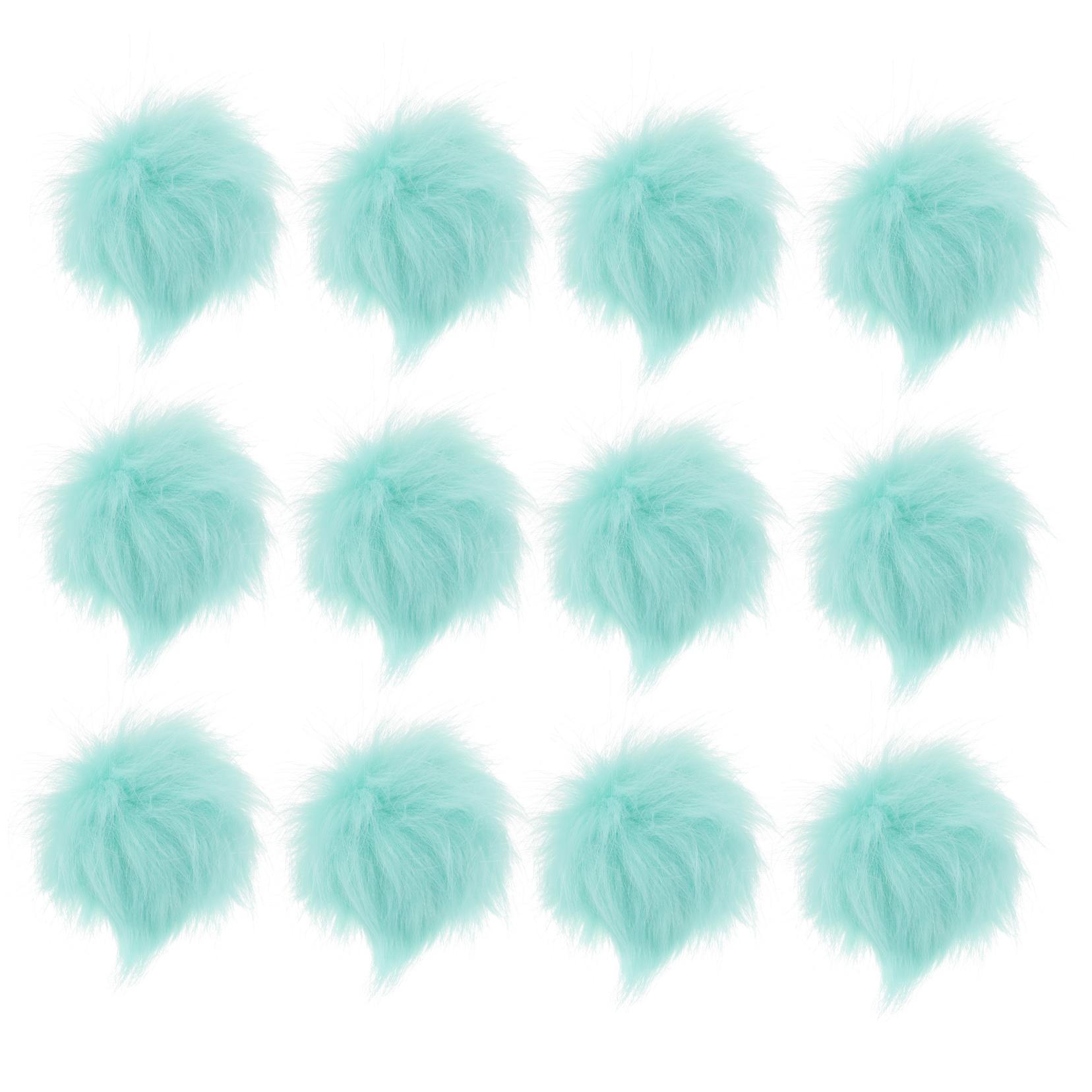 BESTYASH 12Pcs Fluffy Green Ball Buttons with Button for Clothing DIY Hat Overcoat Fastening