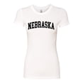 thumbnail image 2 of Wild Bobby State of Nebraska College Style Women Slim Fit Junior Tee, 2 of 6