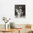 thumbnail image 2 of EastSmooth Funny Dinosaur Bathroom Decor Wall Art Black And White Bathroom Decor Dino Bathroom Pictures Canvas Print Modern Painting Artwork Home Decor For Office Bedroom Framed, 2 of 4