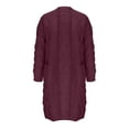 thumbnail image 6 of Womens Long Cardigans Cable Knit Chunky Cardigan Sweaters Ndbuld Women's Winter Long Sleeved Solid Color Knit Sweater Pocket Cardigan Jacket Purple XL, 6 of 8