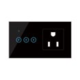 thumbnail image 1 of 95- Wi-Fi Smart Wall Outlet with 3 Gang Touch Light Switch Smart Life APP Remote Control, Voice Control, Touch Control Compatible with Assistant Wi-Fi Smart Switch Plug Outlet Standard, 1 of 6