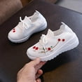 thumbnail image 2 of CYRBOKO Sneakers for Girls, Breathable Embroidered No-Tie Slip On Jogger Shoes White Size 6-7 T, 2 of 4