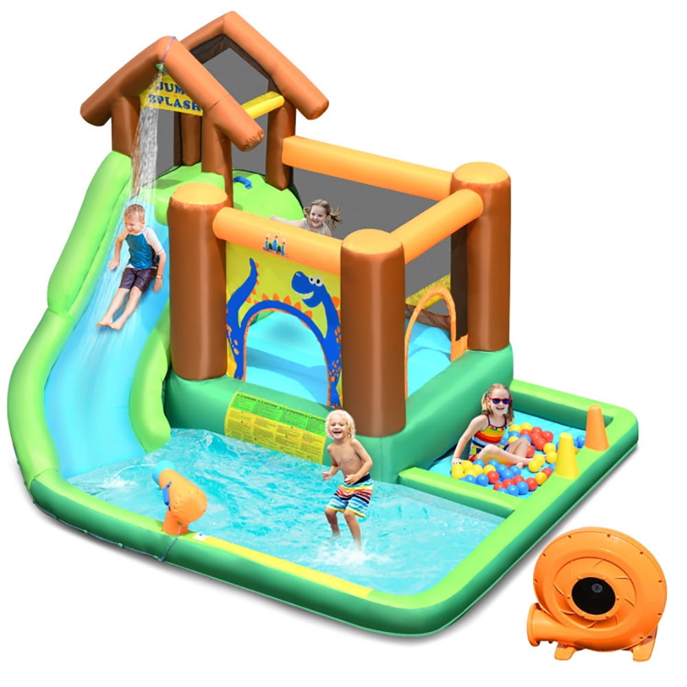 Aimee Lii Inflatable Waterslide Bounce House Climbing Wall Ball Pit with Blower, Playhouse for Kids Outdoor Aimee Lii Inflatable Waterslide Bounce House Climbing Wall Ball Pit with Blower, Playhouse for Kids Outdoor