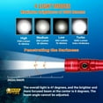 thumbnail image 6 of ORCATORCH D710 Scuba Diving Light, 3000 Lumens Super Bright Underwater Flashlight with 6 Degrees Narrow Beam, IP68 Waterproof Night Dive Torch 150 Meters Submersible Light (Red), 6 of 7