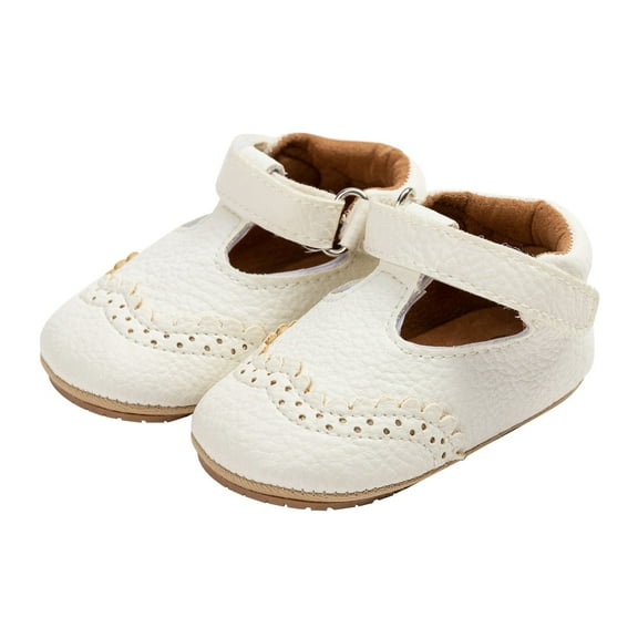 Otqutp Toddler Girls Closed Toe Mary Jane𝘀 Leather Flats Soft-Soled Moccasins for Girls First Walker Non-Slip Flat Shoes