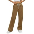 thumbnail image 3 of SNKSDGM Women's Plus Cargo Pants Women Jeans Petite Womens Sweatpants Tall Length Women's Casual Solid Color Lace up Straight Leg Sports Slacks2, 3 of 6