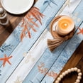thumbnail image 3 of Orange Navy Blue Coral Table Runner 70 Inches, Summer Beach Coastal Ocean Blue Wood Bed Runner Dresser Scarves Tabletop for Indoor Outdoor Parties/Ceremony/Banquet, 13" x 70", 3 of 9