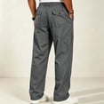 thumbnail image 5 of Mens Elastic Waist Pants Sevevn Full Elastic Waist Slant Pockets Side Pockets Straight Leg Relaxed Fit Cotton Woven Trousers for Casual Lounge Daily Wear, 5 of 5
