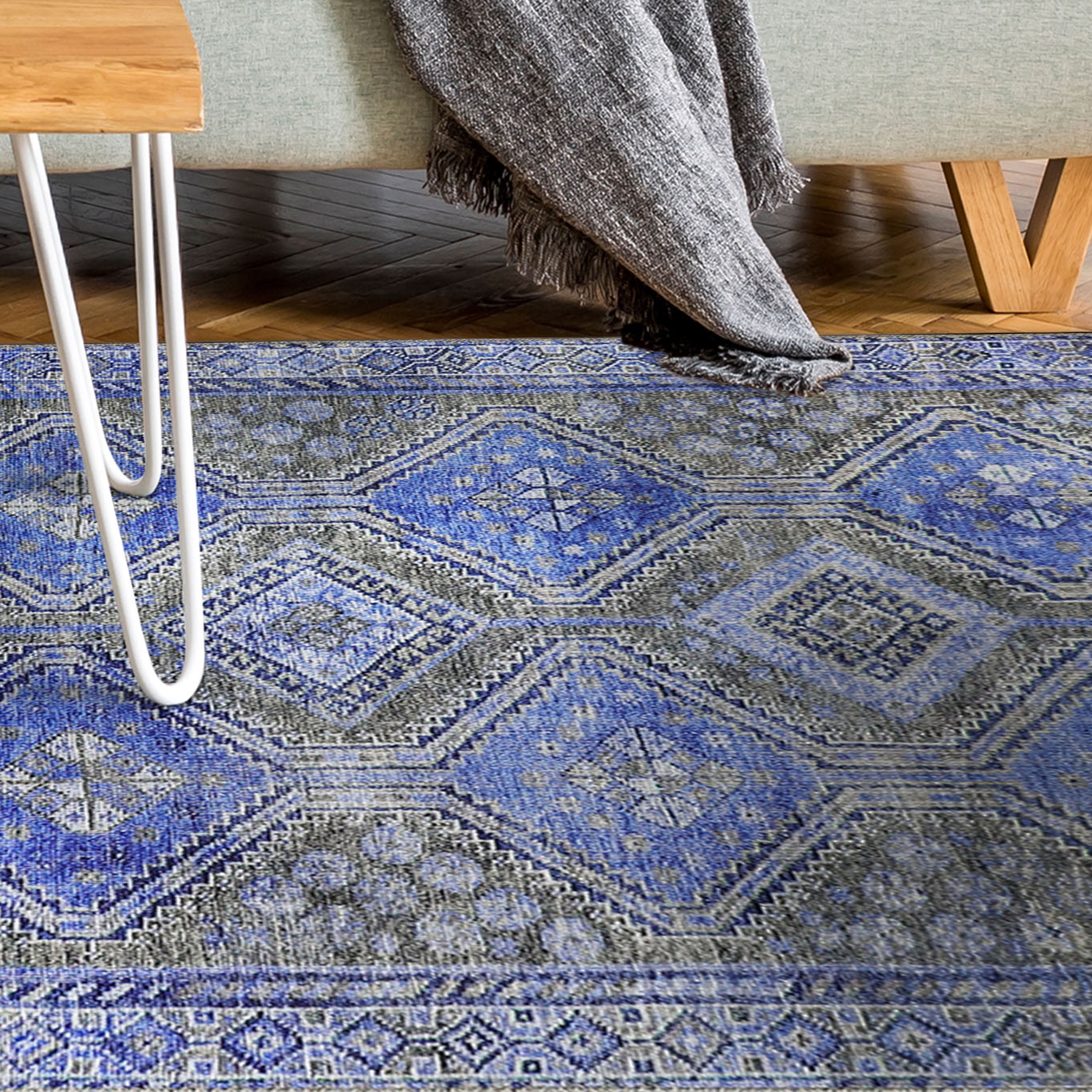 Superior Ren Southwestern Indoor Area Rug, 7'6" x 9'6", Sapphire Blue