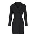 thumbnail image 6 of ylioge Womens Blazer Dress Slim Fit Elegant Backless Long Sleeve Lapel Deep Neck High Waist Button Down Bandage Suit Coat Mini Dresses Fall, 6 of 6