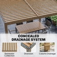 thumbnail image 6 of Outsunny Louvered Pergola with Solar LED lights, 10' x 10' Outdoor Pergola Metal Patio Hardtop Gazebo with Metal Roof, Drainage Gutters, Nature Wood, 6 of 9