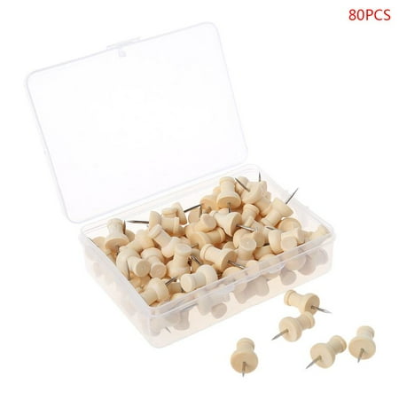 

BOOYOU Wooden Thumbtack Board Pins Pushpins Drawing Photo Wall Studs Nail Office School Supplies