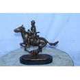 thumbnail image 2 of Nifao Trooper of the Plains Bronze Statue, A Remington Replica – Home Decor Sculpture, 10"L x 5"W x 13"H, 2 of 12