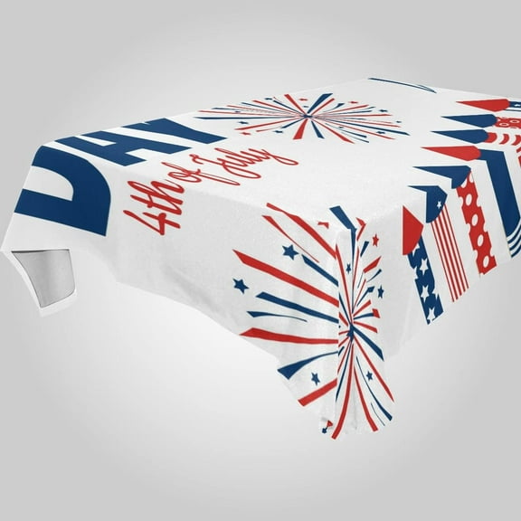 SKYSONIC Independence Day Rectangle Tablecloth Spill-Proof Polyester Table Cloth Table Cover for Kitchen Dining Picnic Holiday Party Decoration,60x120 Inch