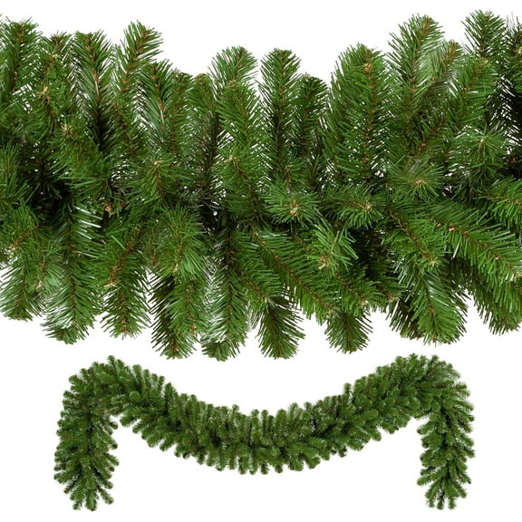 Unlit Sequoia Fir Commercial-Grade Christmas Garland Greenery (14 x 9 ft Garland, Unlit)