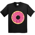 thumbnail image 3 of Inktastic Hot Pink Donut Youth T-Shirt, 3 of 5