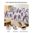 thumbnail image 4 of Purple Spring Floral Couch Cover, Summer Botanical Bee Floral Daisy Sofa Cover Blanket for 2 Seat Cushion, Sectional Sofa Slipcover Furniture Protector for Living Room Bedroom 71''x102'', 4 of 9