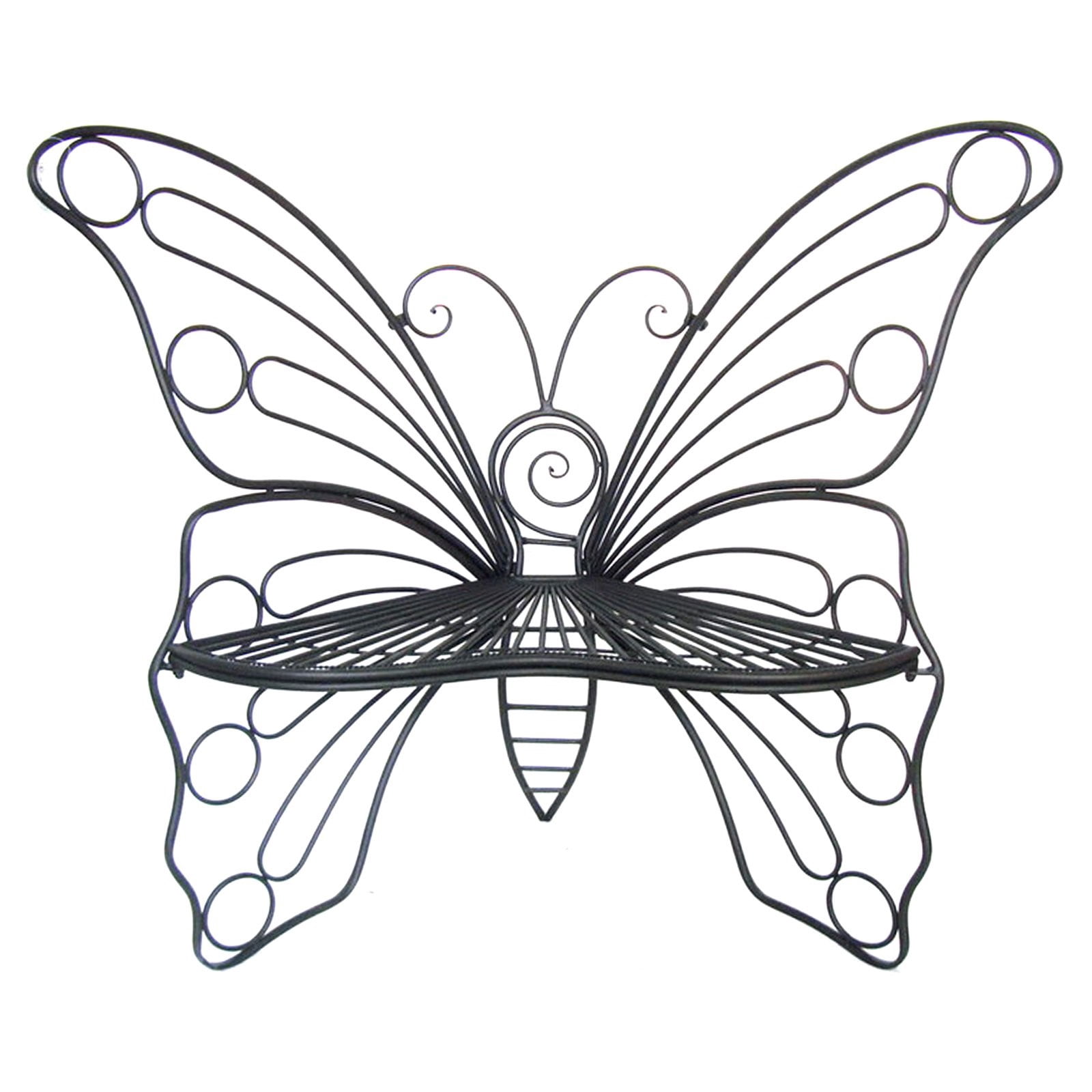 Hi-Line Gift Ltd Garden Décor Butterfly Chair, 45 by 24 by 42-Inch, Antique Black