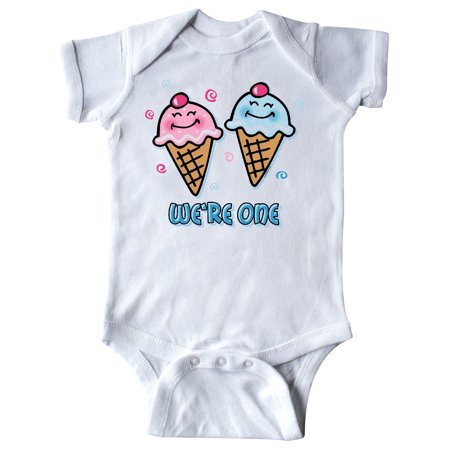 

Inktastic Ice Cream We re One Twin Boy & Girl Gift Baby Boy or Baby Girl Bodysuit