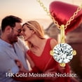 thumbnail image 3 of YAFEINI 14K Solid Gold 1.0 CT Moissanite Diamond Necklace for Women 14K Real Gold Moissanite Necklace Jewelry Gifts for Women, 3 of 6