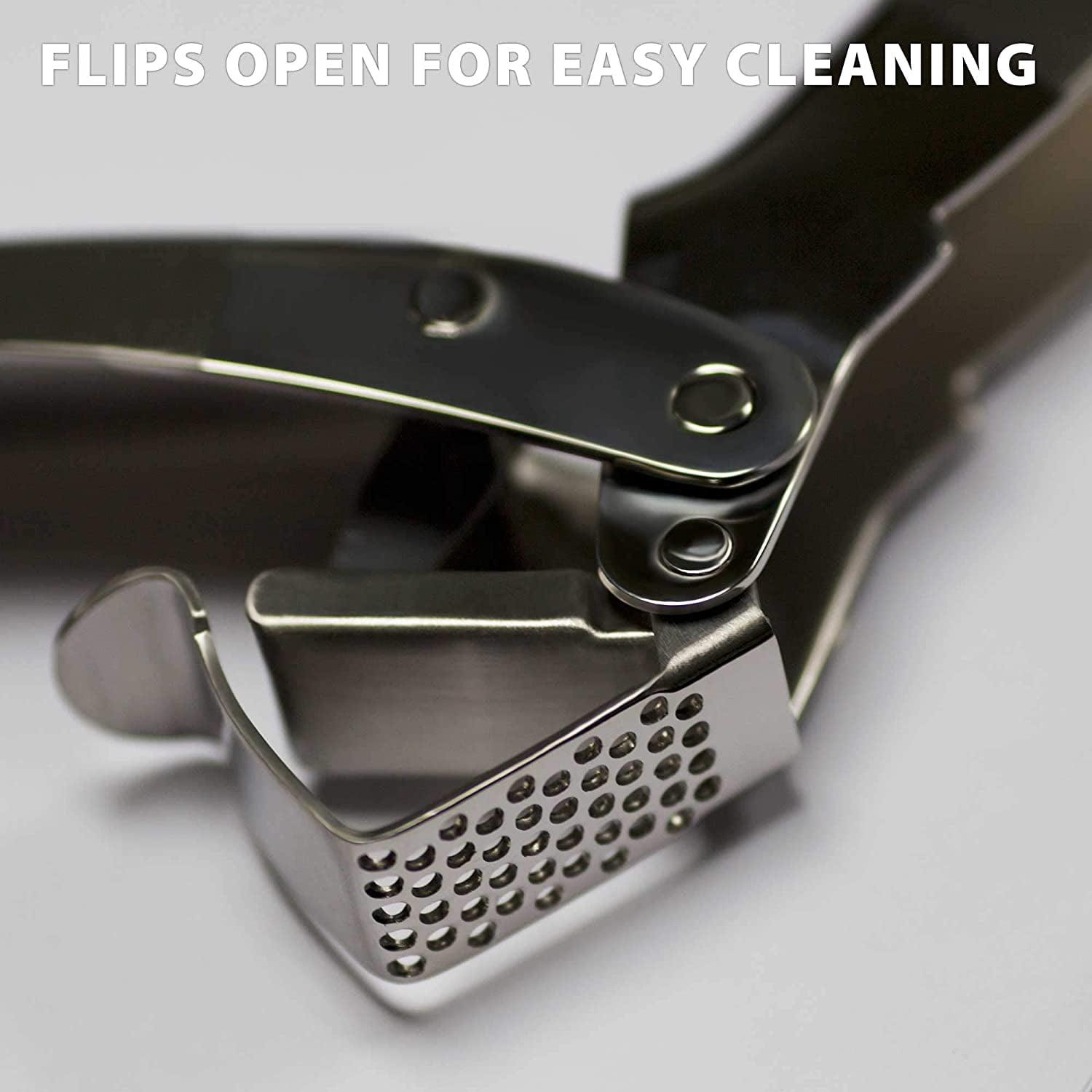 Stainless Steel Garlic Press, Double Lever Heavy Duty Mincer, Easy to Clean Rust Proof